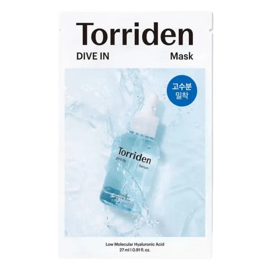 Torriden DIVE-IN Low Molecule Hyaluronic Acid Mask Lehtmask näole hüaluroonhappega