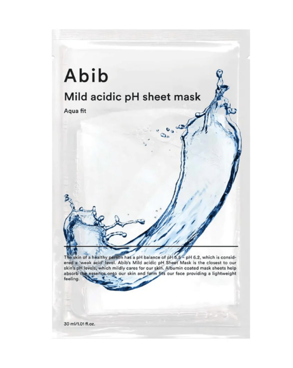 Abib Mild Acidic pH Sheet Mask Aqua Fit Lehtmask näole õrnalt happelise pH-ga