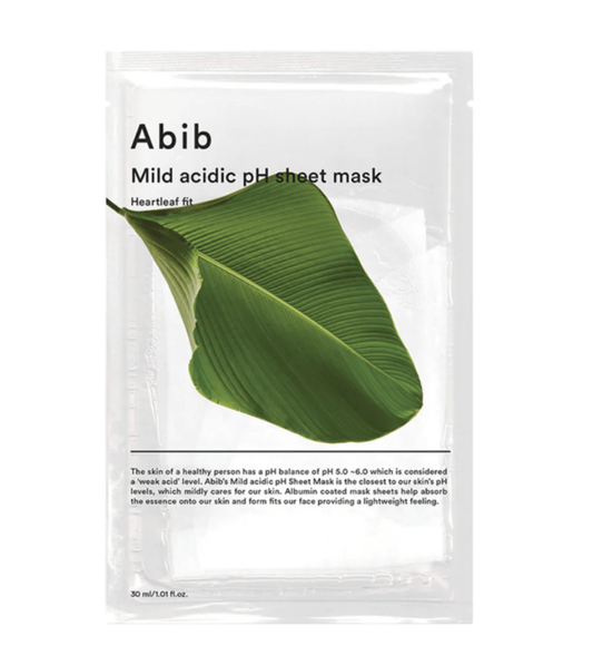 Abib Mild Acidic pH Sheet Mask Heartleaf Fit Lakškau mask širdžialapega