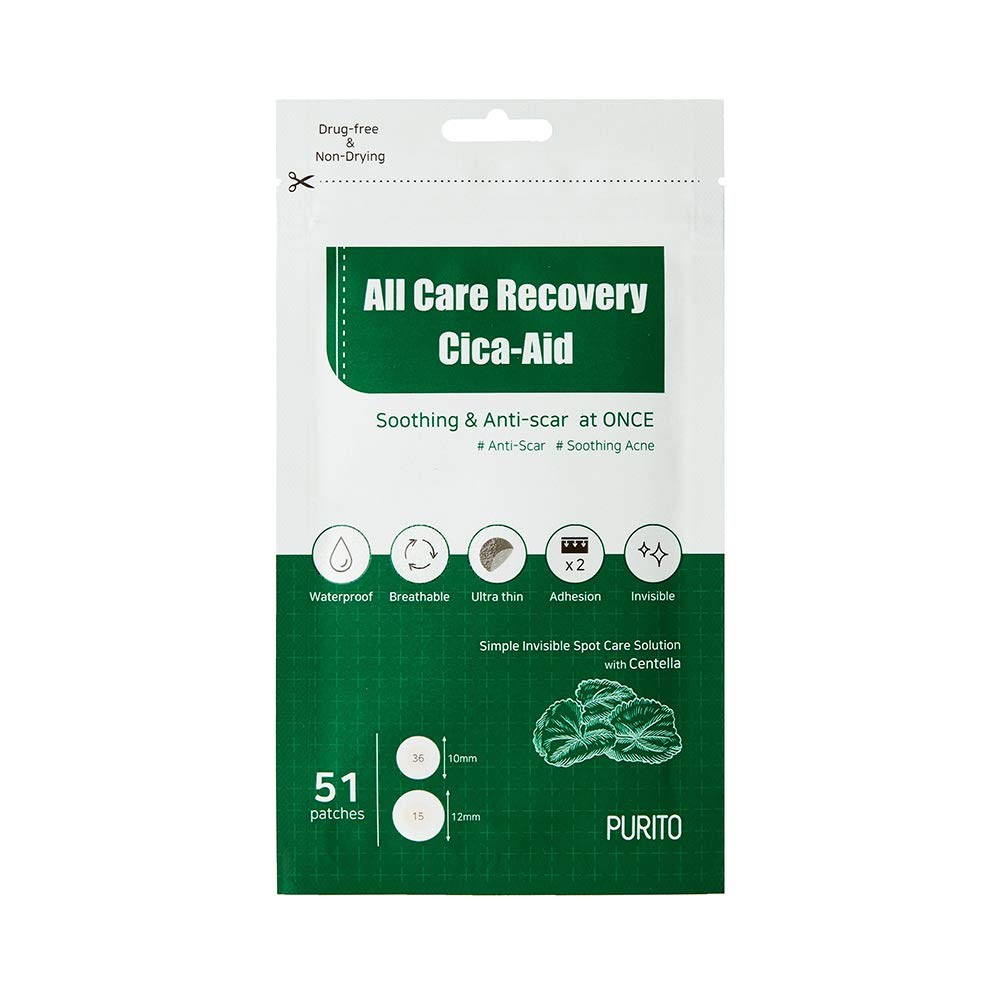 PURITO All Care Recovery Cica-Aid - pleistrai nuo spuogų - odoscentras.lt